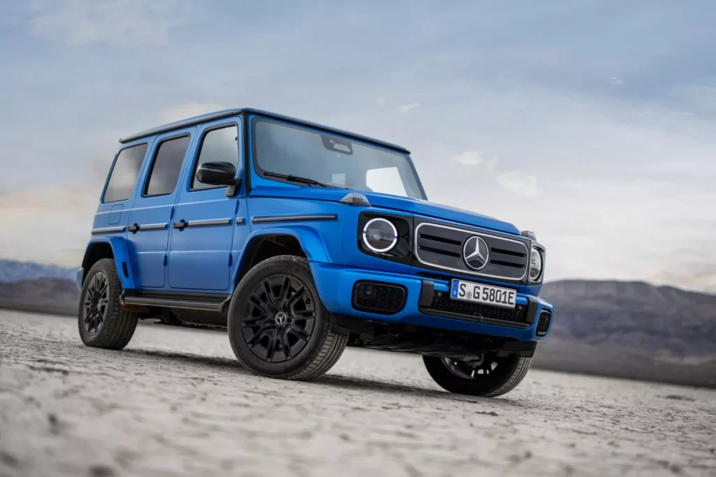 The Mercedes G580 equipped with EQ Technology can reach 62 miles per hour in 4.7 seconds.