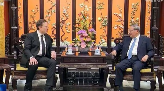 Elon Musk said that he was “glad to meet with Premier Li Qiang of China.”