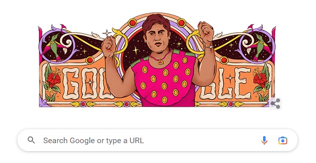 Hamida Banu:  the first professional female wrestler from India, is a Google Doodle.